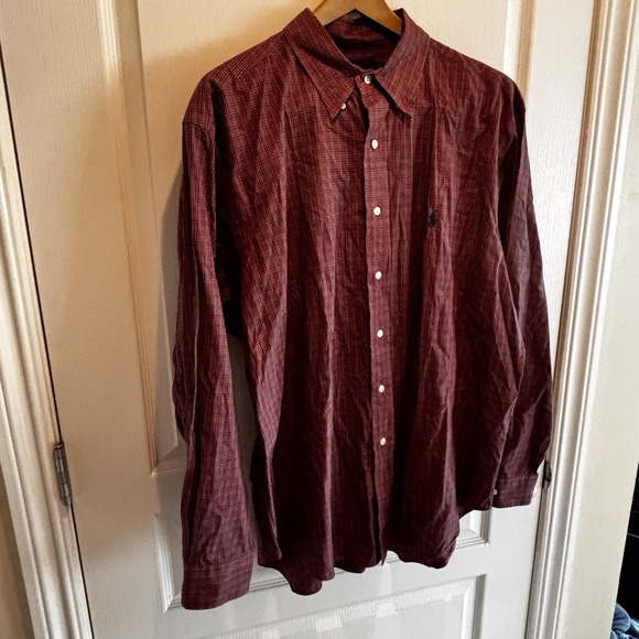 Ralph Lauren Shirt Adult XL Red Plaid‎ Classic Fit Button-Down Long Sleeve Men - Picture 3 of 12